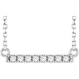 14K White Gold .06 CTW Lab-Grown Diamond Bar 16" Necklace
