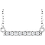 14K White Gold .06 CTW Lab-Grown Diamond Bar 16" Necklace