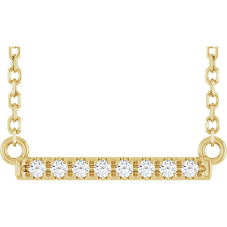 14K Yellow Gold .06 CTW Lab-Grown Diamond Bar 16" Necklace