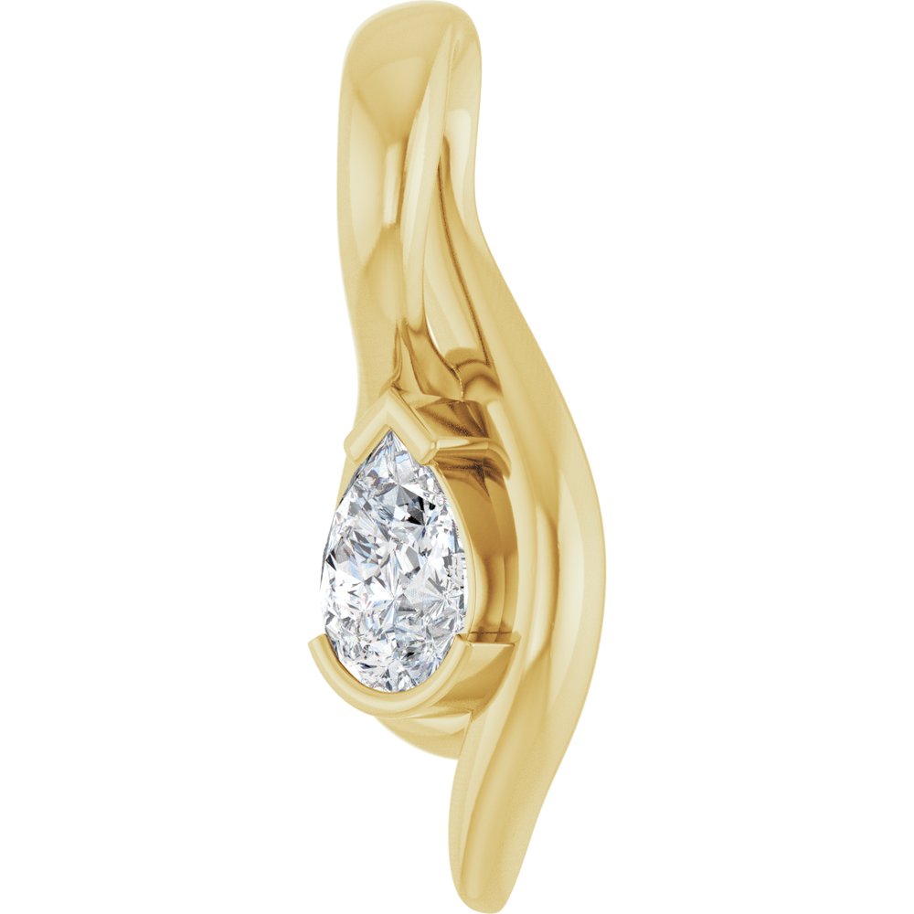 14K Yellow Gold 1/6 CT Lab-Grown Diamond Freeform Pendant