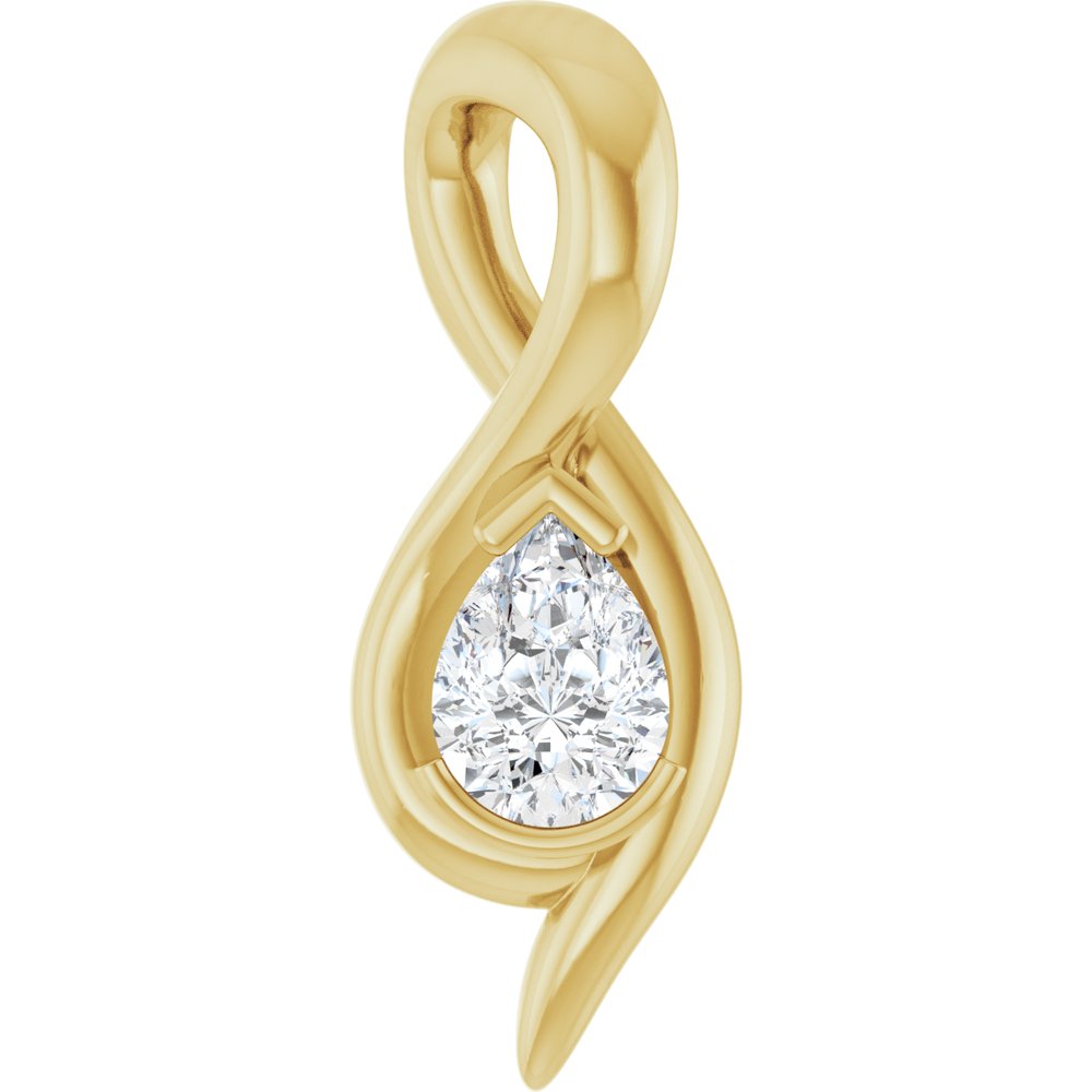 14K Yellow Gold 1/6 CT Lab-Grown Diamond Freeform Pendant