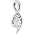 14K White Gold 1/6 CT Lab-Grown Diamond Freeform Pendant