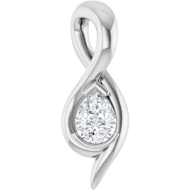 14K White Gold 1/6 CT Lab-Grown Diamond Freeform Pendant