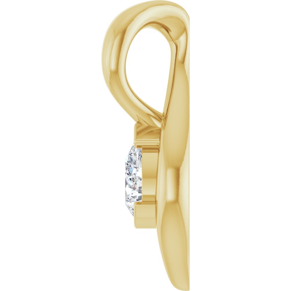 14K Yellow Gold 1/6 CT Lab-Grown Diamond Freeform Pendant
