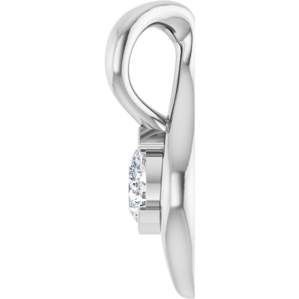 14K White Gold 1/6 CT Lab-Grown Diamond Freeform Pendant