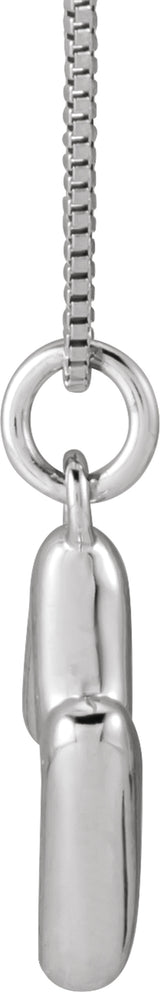Sterling Silver Bubble Initial M 18" Necklace