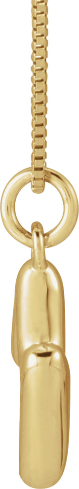 14K Yellow Gold Bubble Initial M 18" Necklace