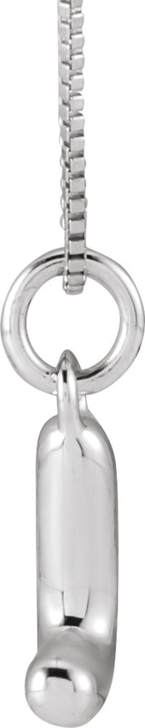 Sterling Silver Bubble Initial L 18" Necklace