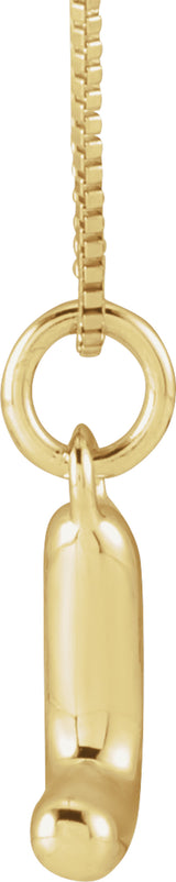 14K Yellow Gold Bubble Initial L 18" Necklace