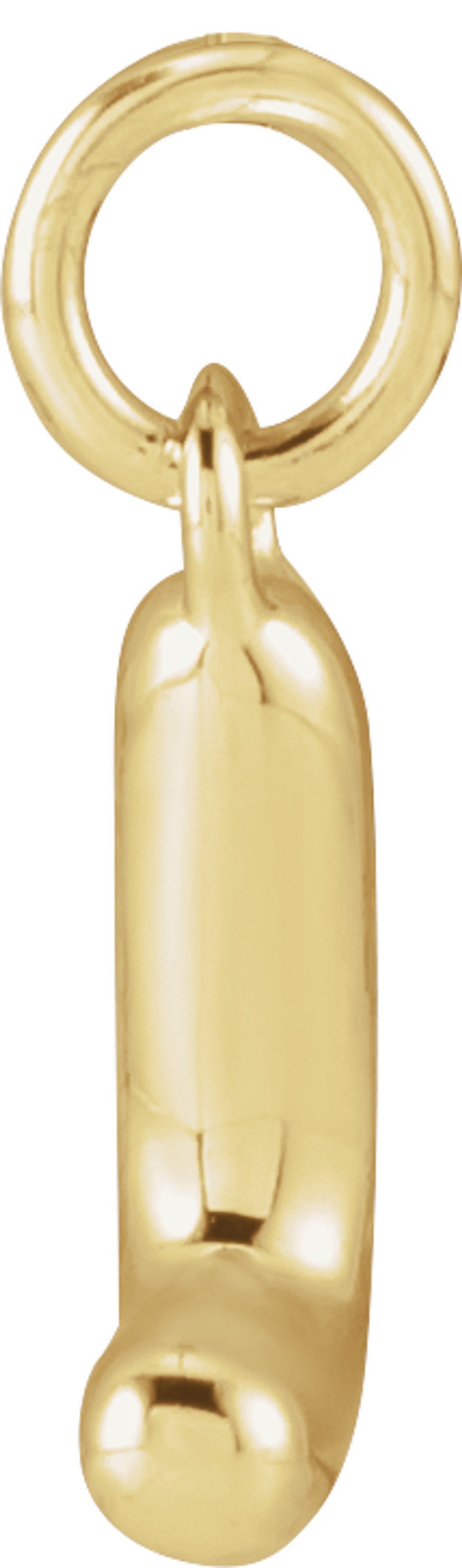 14K Yellow Gold Bubble Initial L Pendant
