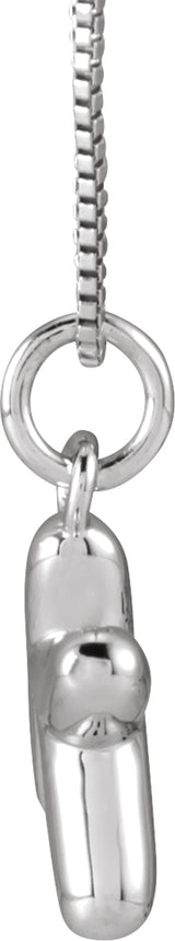 Sterling Silver Bubble Initial K 18" Necklace