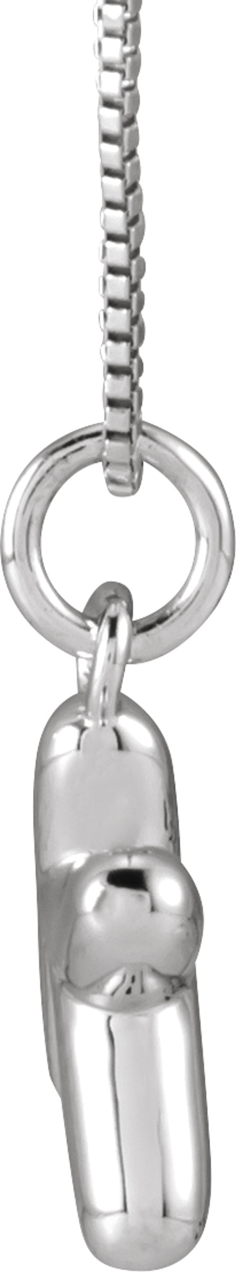 Sterling Silver Bubble Initial K 18" Necklace