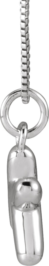 Sterling Silver Bubble Initial K 18" Necklace