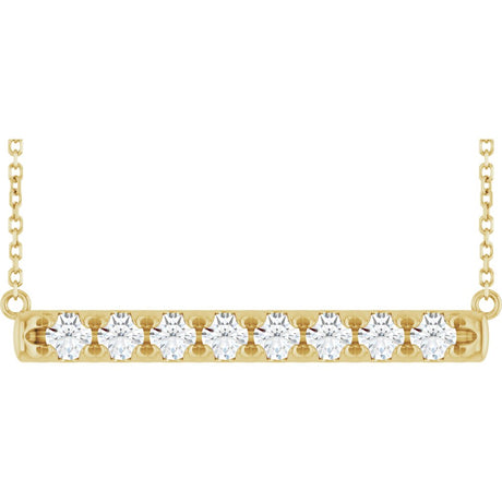 14K Yellow Gold 3/4 CTW Lab-Grown Diamond Bar 18" Necklace