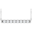 14K White Gold 3/4 CTW Lab-Grown Diamond Bar 18" Necklace