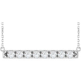 14K White Gold 3/4 CTW Lab-Grown Diamond Bar 18" Necklace