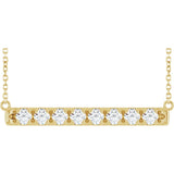 14K Yellow Gold 3/4 CTW Lab-Grown Diamond Bar 18" Necklace