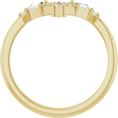 14K Yellow Gold 1/5 CTW Lab-Grown Diamond Contour Band
