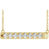 14K Yellow Gold 3/4 CTW Lab-Grown Diamond Bar 18" Necklace