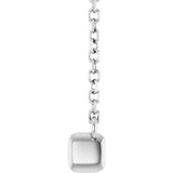 14K White Gold 3/4 CTW Lab-Grown Diamond Bar 18" Necklace