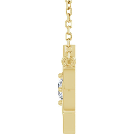 14K Yellow Gold 1/10 CT Natural Diamond Star of David 18" Necklace 