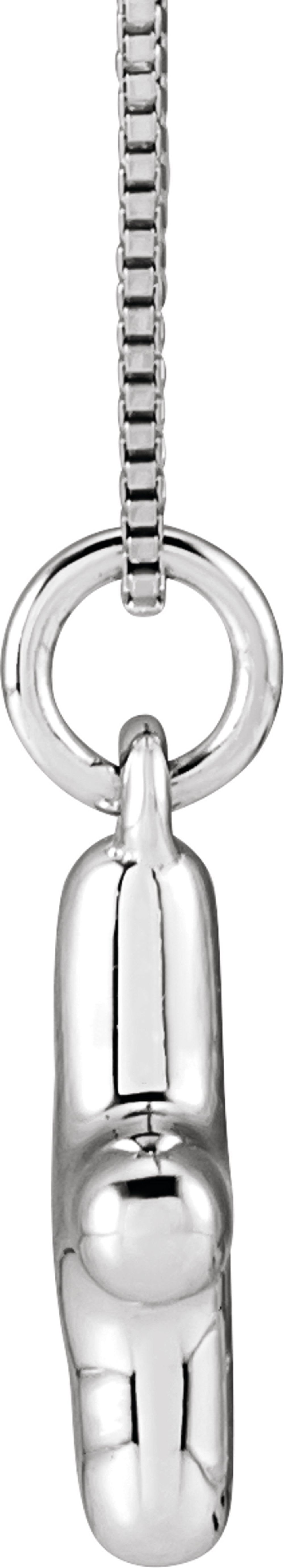 Sterling Silver Bubble Initial X 18" Necklace