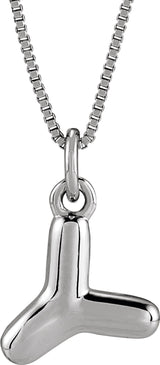 Sterling Silver Bubble Initial Y 18" Necklace
