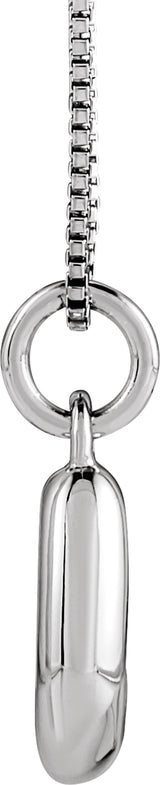 14K White Gold Bubble Initial J 18" Necklace