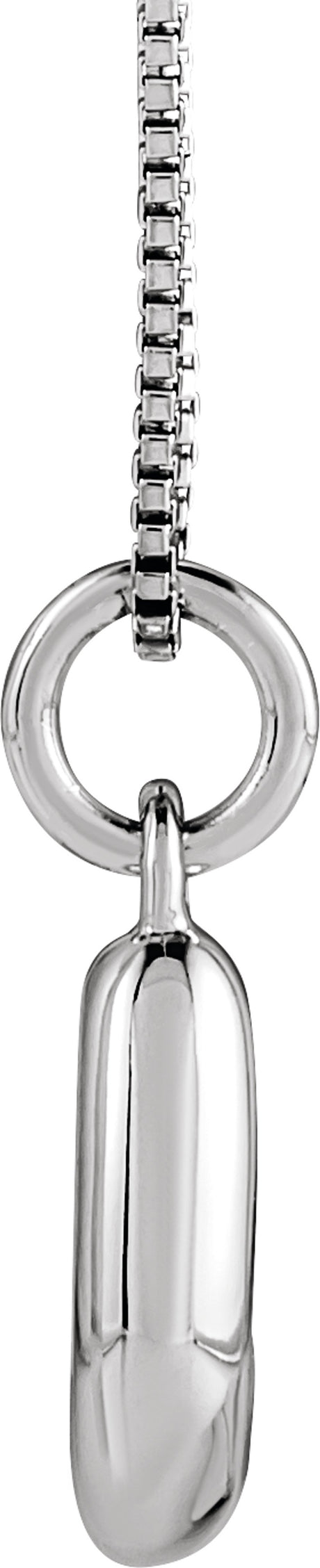 14K White Gold Bubble Initial J 18" Necklace