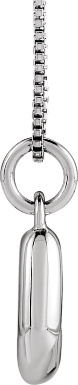 14K White Gold Bubble Initial J 18" Necklace