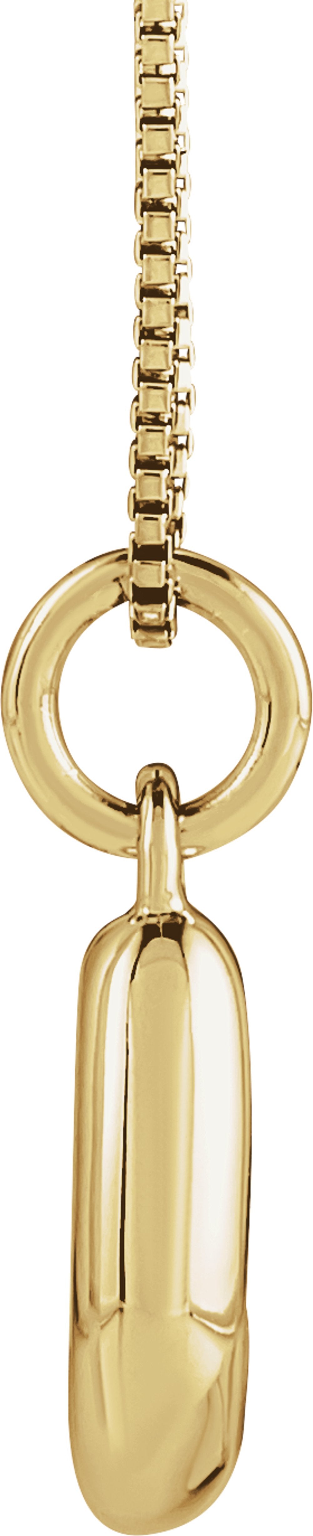 14K Yellow Gold Bubble Initial J 18" Necklace