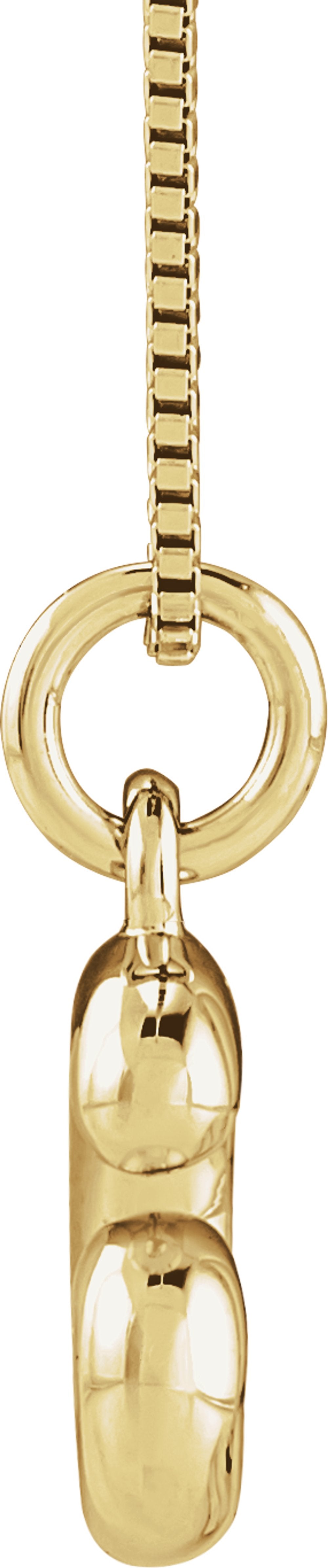 14K Yellow Gold Bubble Initial G 18" Necklace