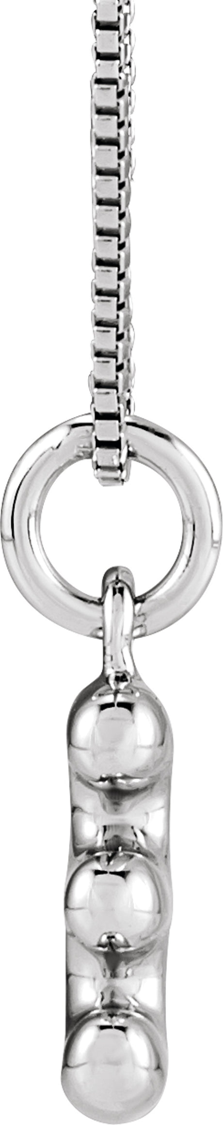 Sterling Silver Bubble Initial E 18" Necklace