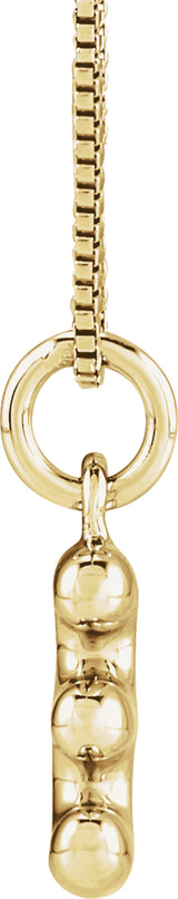 14K Yellow Gold Bubble Initial E 18" Necklace