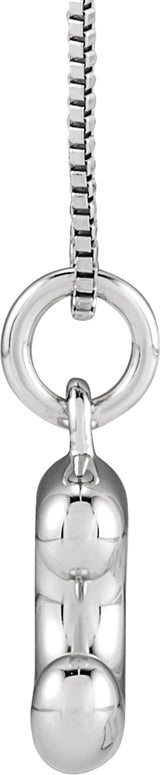 Sterling Silver Bubble Initial C 18" Necklace