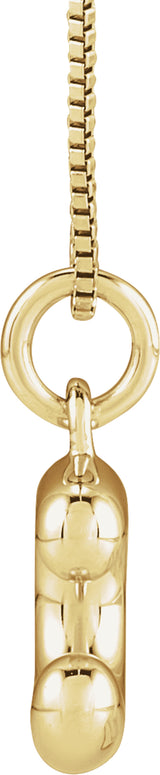 14K Yellow Gold Bubble Initial C 18" Necklace