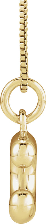 14K Yellow Gold Bubble Initial C 18" Necklace