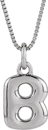 Sterling Silver Bubble Initial B 18" Necklace