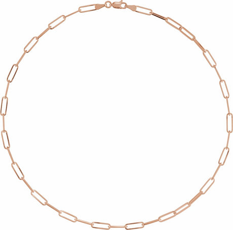 14K Rose Gold 3.85 mm Paperclip-Style 16" Chain