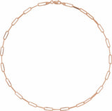14K Rose Gold 3.85 mm Paperclip-Style 16" Chain