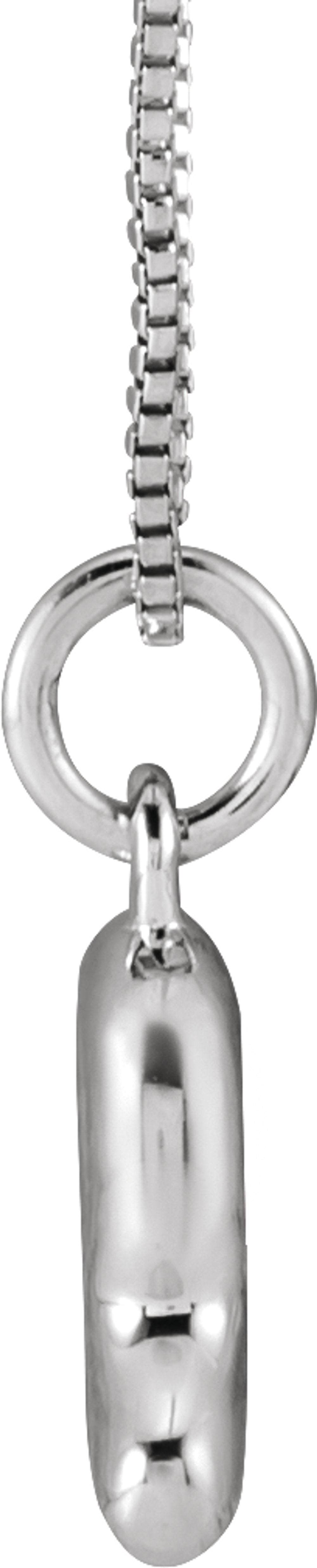 Sterling Silver Bubble Initial R 18" Necklace