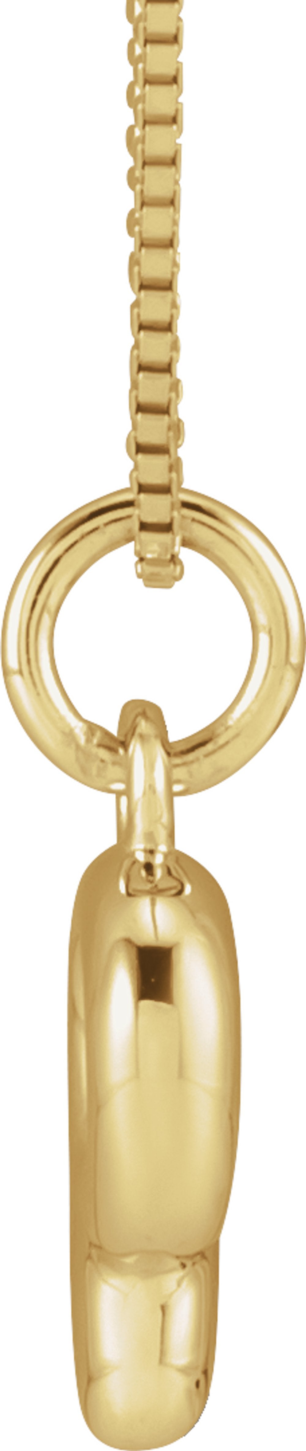 14K Yellow Gold Bubble Initial P 18" Necklace