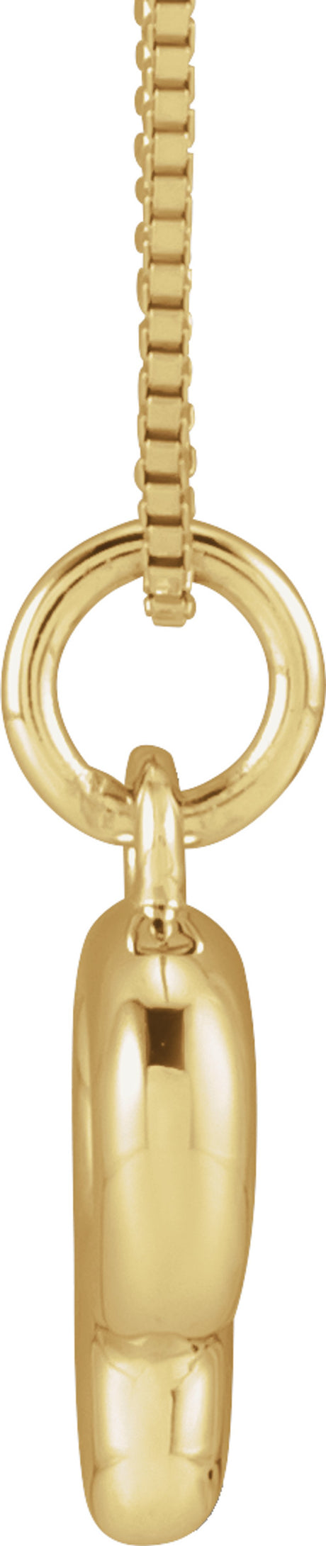 14K Yellow Gold Bubble Initial P 18" Necklace