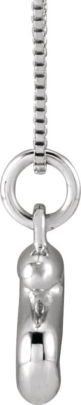 Sterling Silver Bubble Initial S 18" Necklace