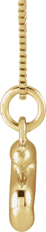 14K Yellow Gold Bubble Initial S 18" Necklace