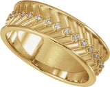 14K Yellow Gold 1/5 CTW Lab-Grown Diamond Tread Pattern Band Size 7