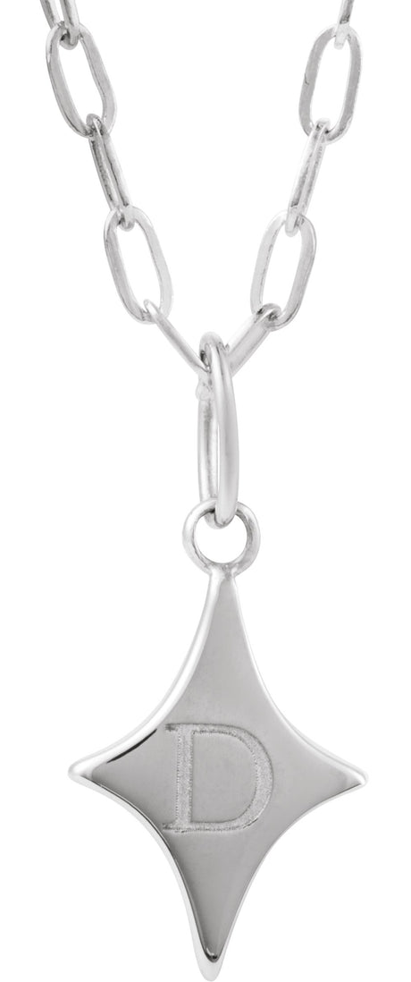 Sterling Silver Engravable Star 18" Necklace