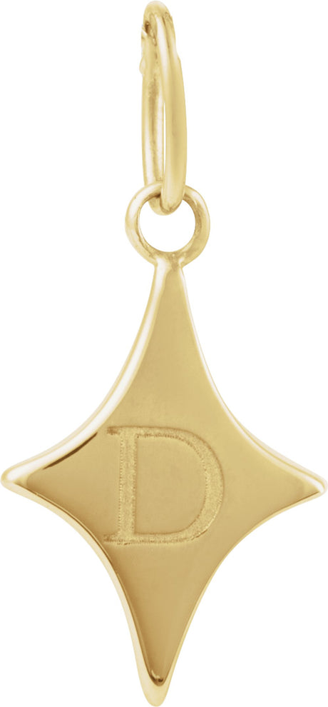 14K Yellow Gold Engravable Star Pendant