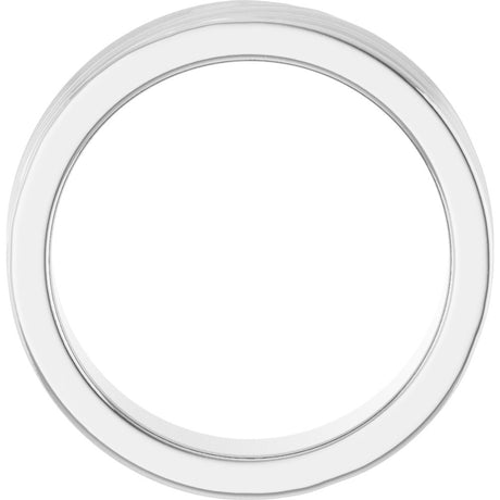14K White Gold 6 mm Textured Band Size 7