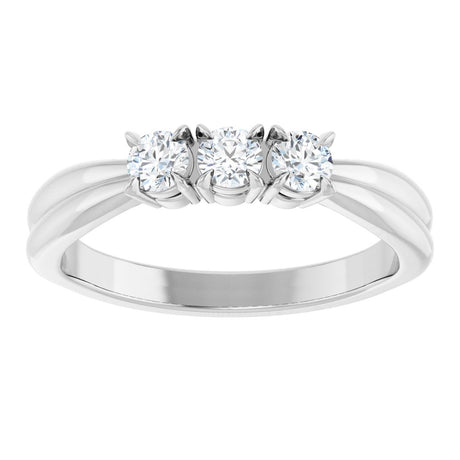 14K White Gold 1/4 CTW Lab-Grown Diamond Three-Stone Anniversary Band